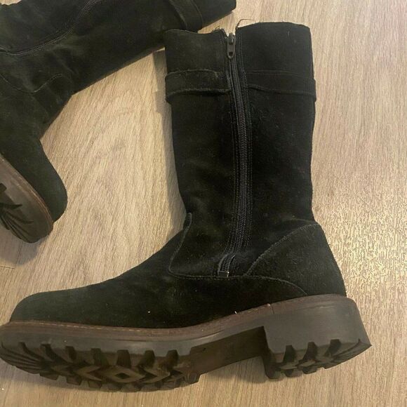 Maxine Of Canada Womens Black Suede Block Heel Side Zip Snow Boot Size US 6.5 M - Picture 2 of 5
